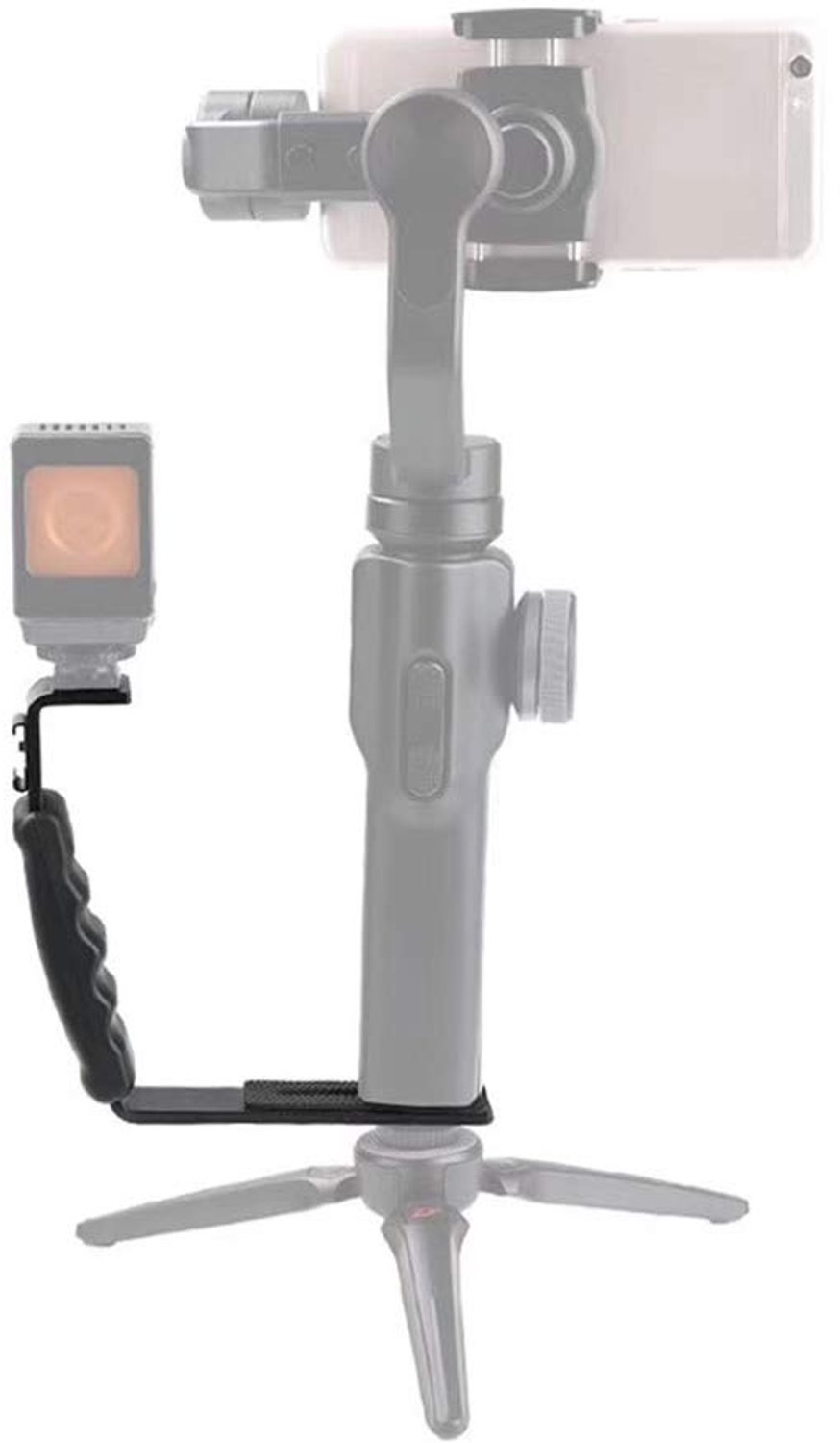 Stabilisateur L-vormige Beugel - Verstelbare Rail - Handheld Stabilisator - Compatibel met Mobile 2/Smooth 4 - Metaal/Gel - 2 Hot Schoenbevestigingen - Camera Rig