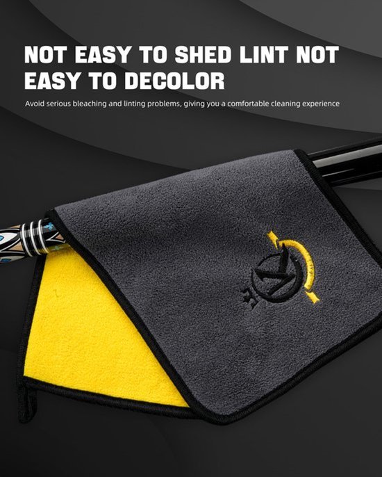 Biljart keu Handdoek - 100% Katoen Zwart 8-Ball Pool Cue Clean Handdoek Onderhoud Accessoires Schoonmaak Set — afbeelding 2