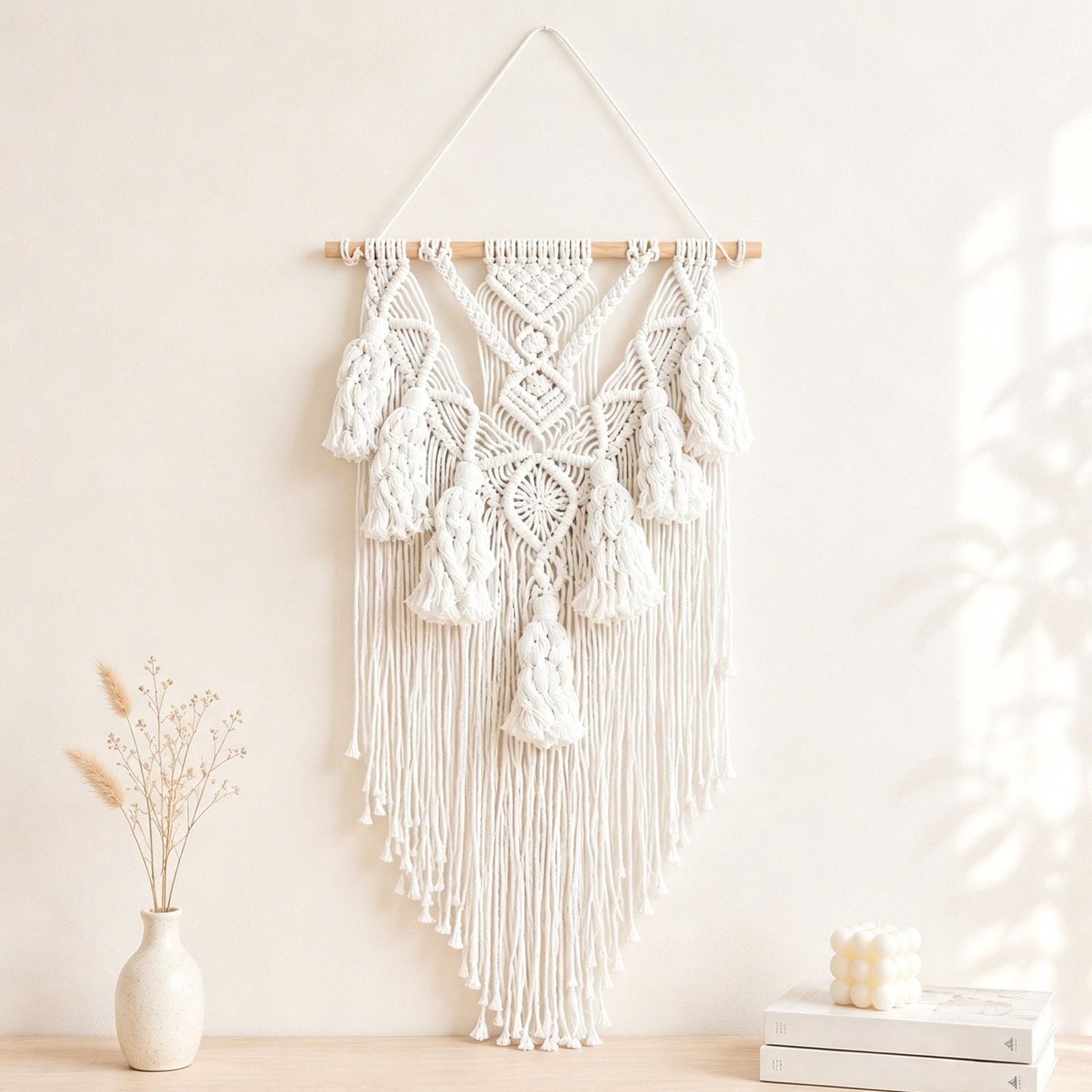 Handgemaakt Macramé Wandtapijt met Kwastjes