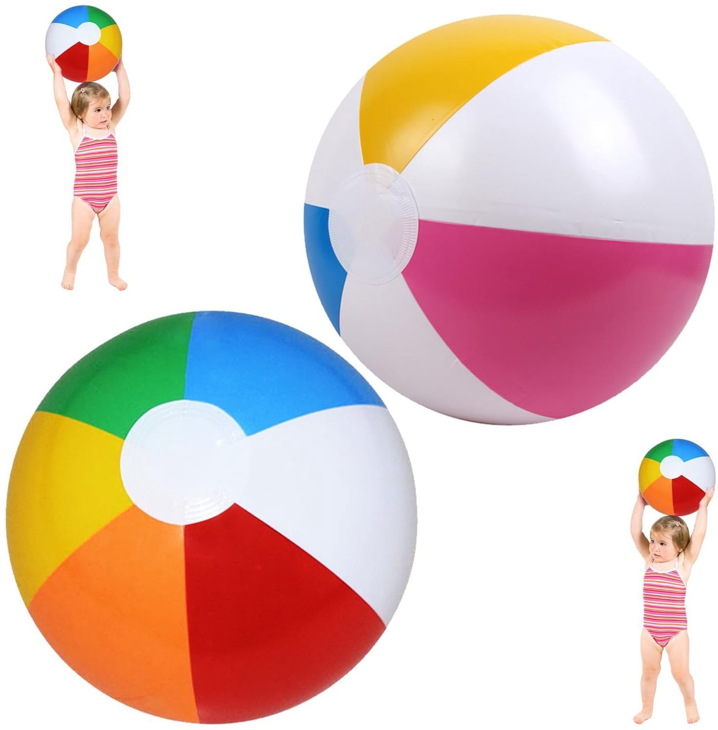 Set van 2 Opblaasbare Strandballen voor Zwembad en Strandpret