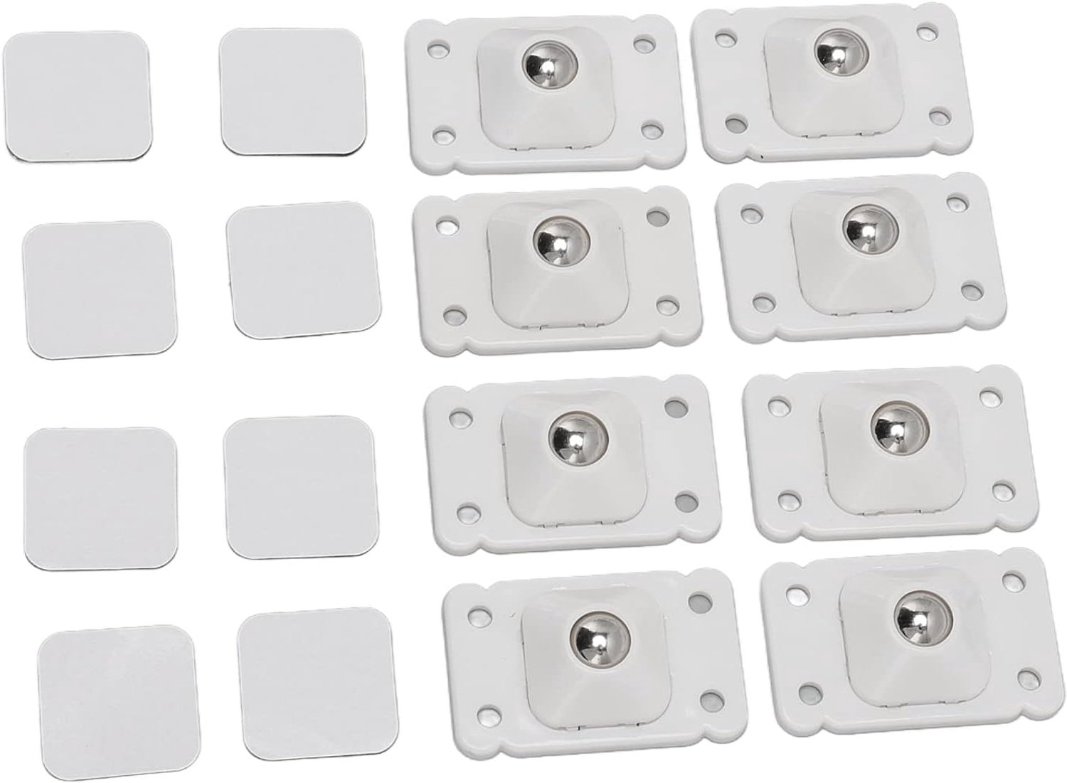 Dailygoods- Plakwielen Set van 8 - Sterke Hechting - 360 Graden Rotatie - Geschikt voor Opslagdozen - Kleine Meubels - Lichtgewicht ABS Materiaal - Wielen