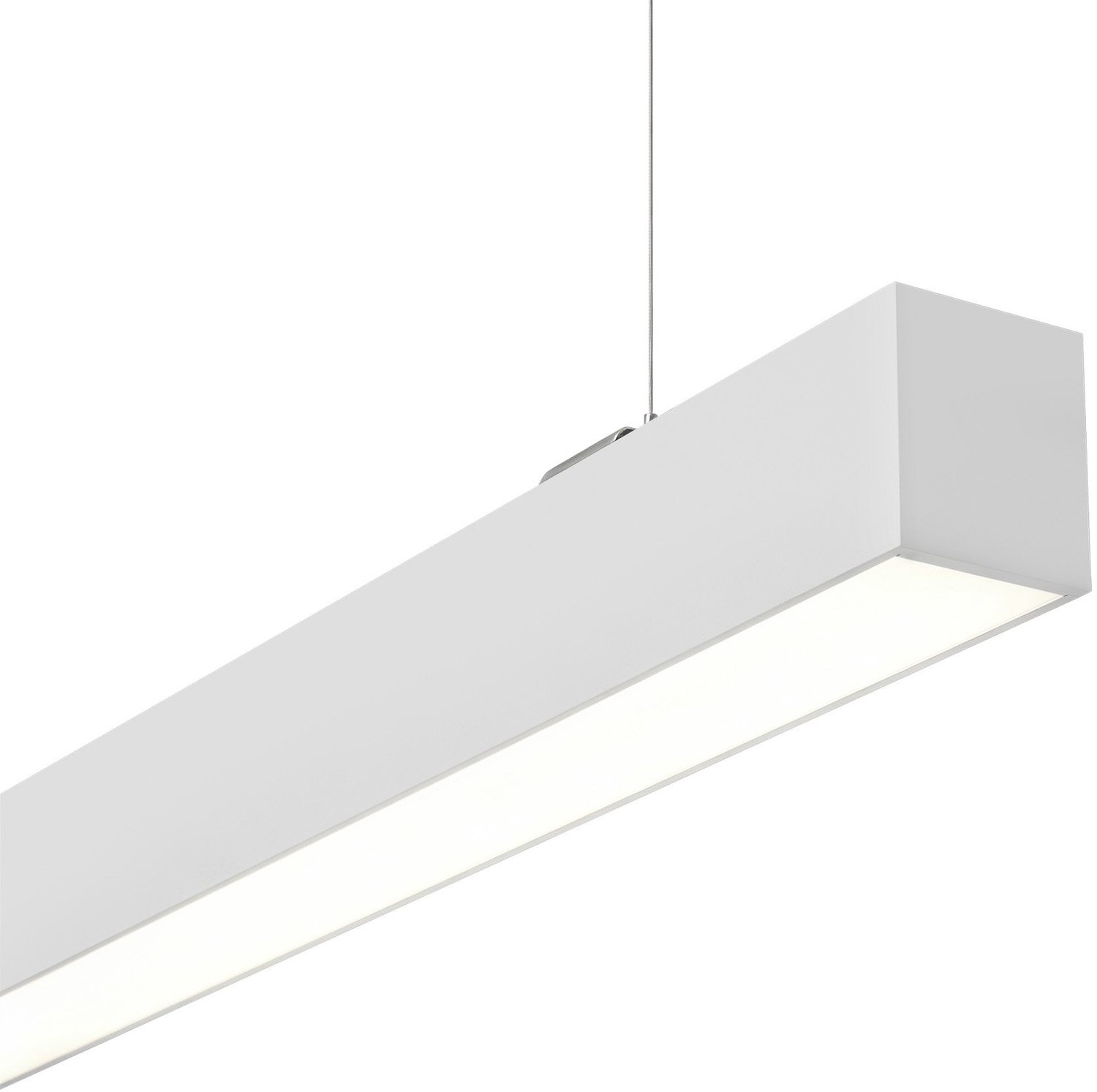 LEDVION LED Hanglamp Kantoor - Lineair Hangarmatuur - 40W 4.400lm - Neutraal Wit 4000K - 150cm - Wit - excl. AC-kabel