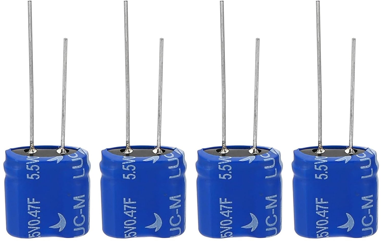 Supercondensator 5,5 V 0,47 F - Aluminium 14 x 8,5 x 14 mm - Snelle lading - Energieopslag aan boord - 4 stuks - ServiceTopper