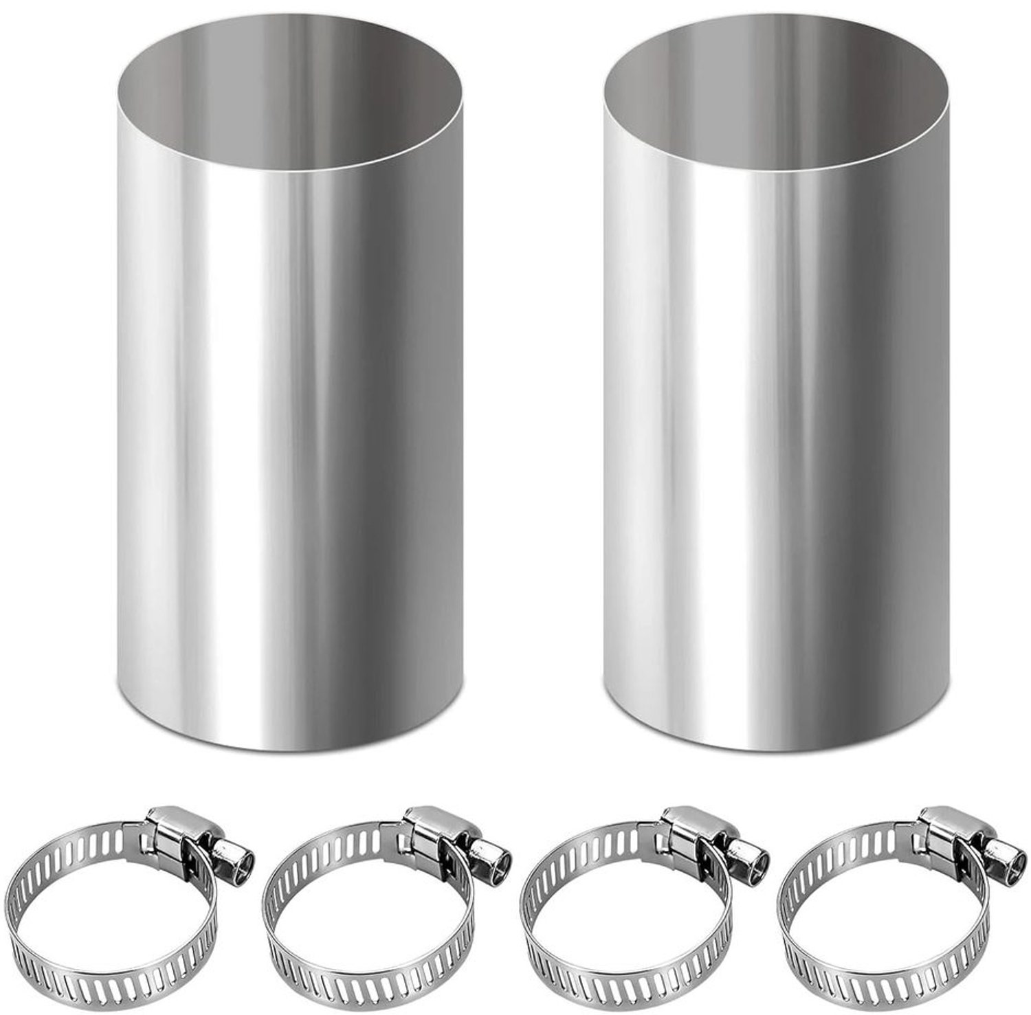 Roestvrijstalen Uitlaatpijp Connector met 4 Klemmen, Ø 24 mm