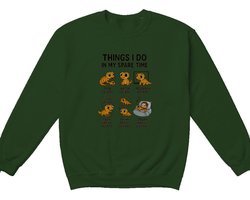 Gecko Sweater – THINGS I DO IN MY SPARE TIME – Dieren Outfit – Unisex Sweater voor Dames & Heren – Leuk Cadeau voor Gecko Liefhebbers