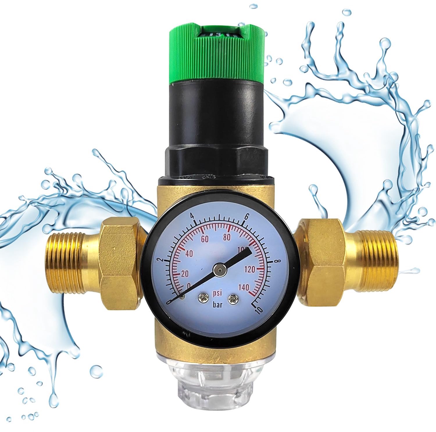 Instelbare Waterdrukregelaar van Messing met Filter