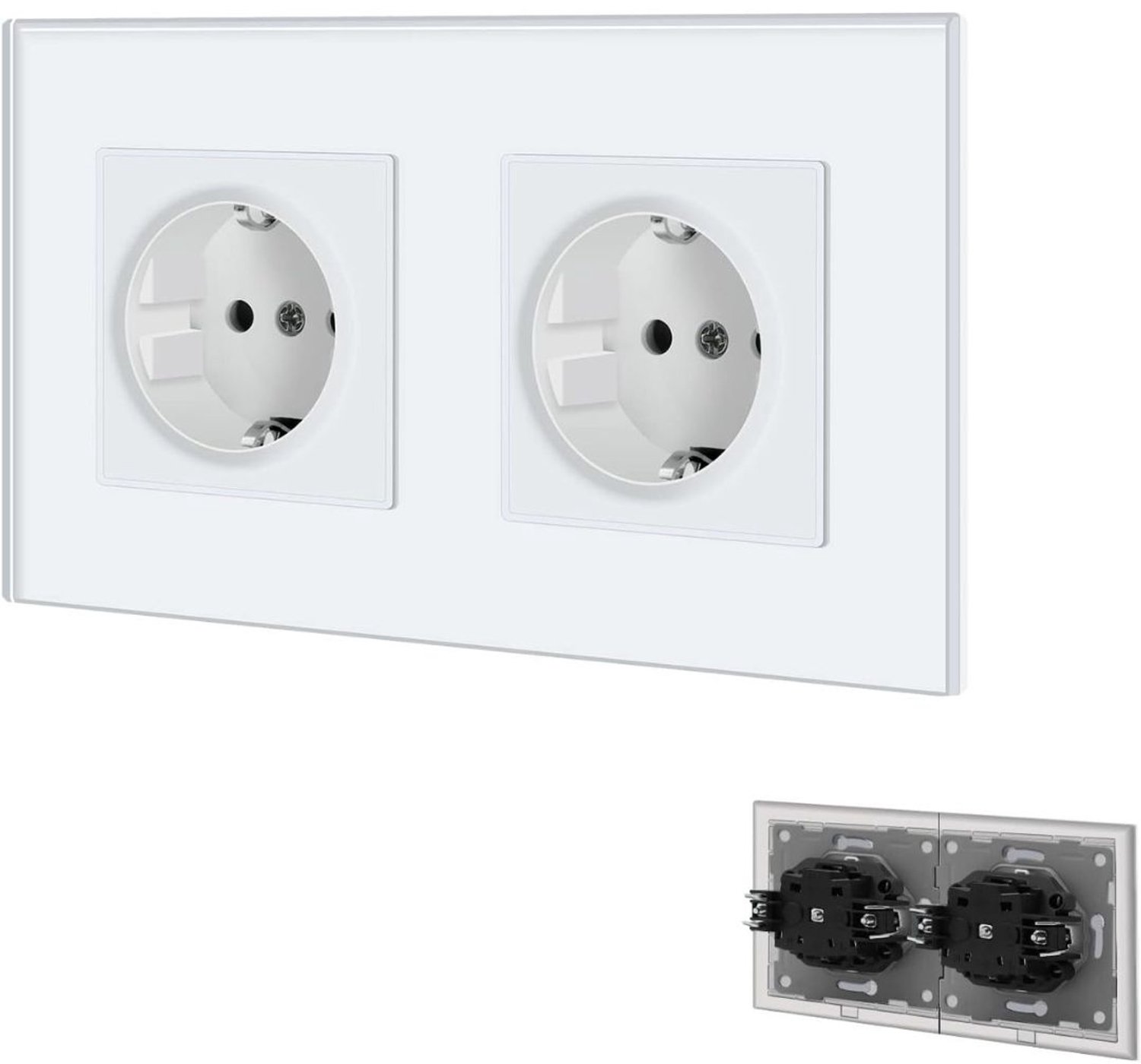 Vantivo® Dubbele Stekker voor Stopcontact - Tweeweg Stekker - Verdeelstekker - Stopcontact Splitter - Met Kinderbescherming - Stroomverdeler