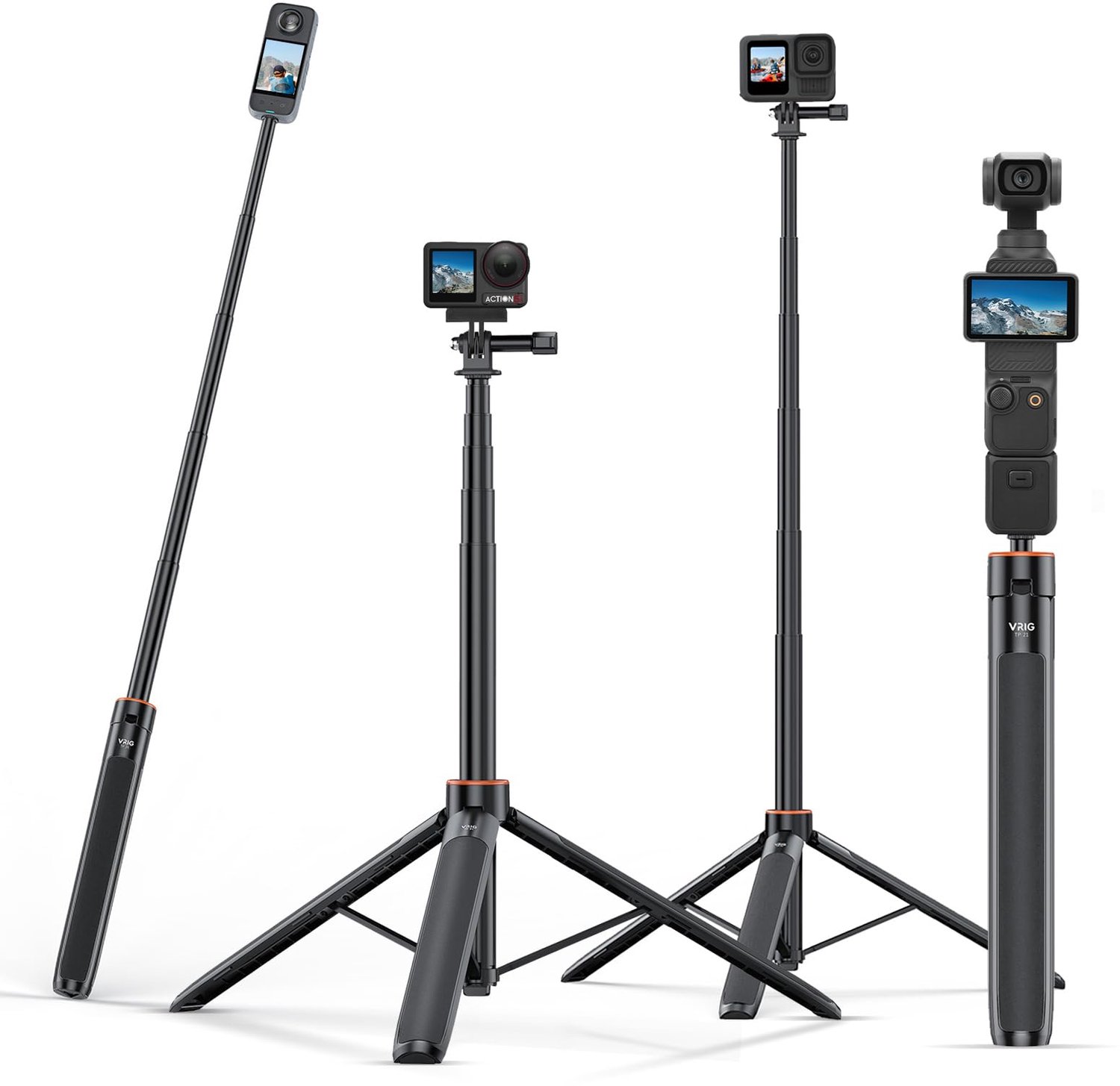 53 Inch Selfie Stick en Tripod voor Action Camera's en Pocket Camera's