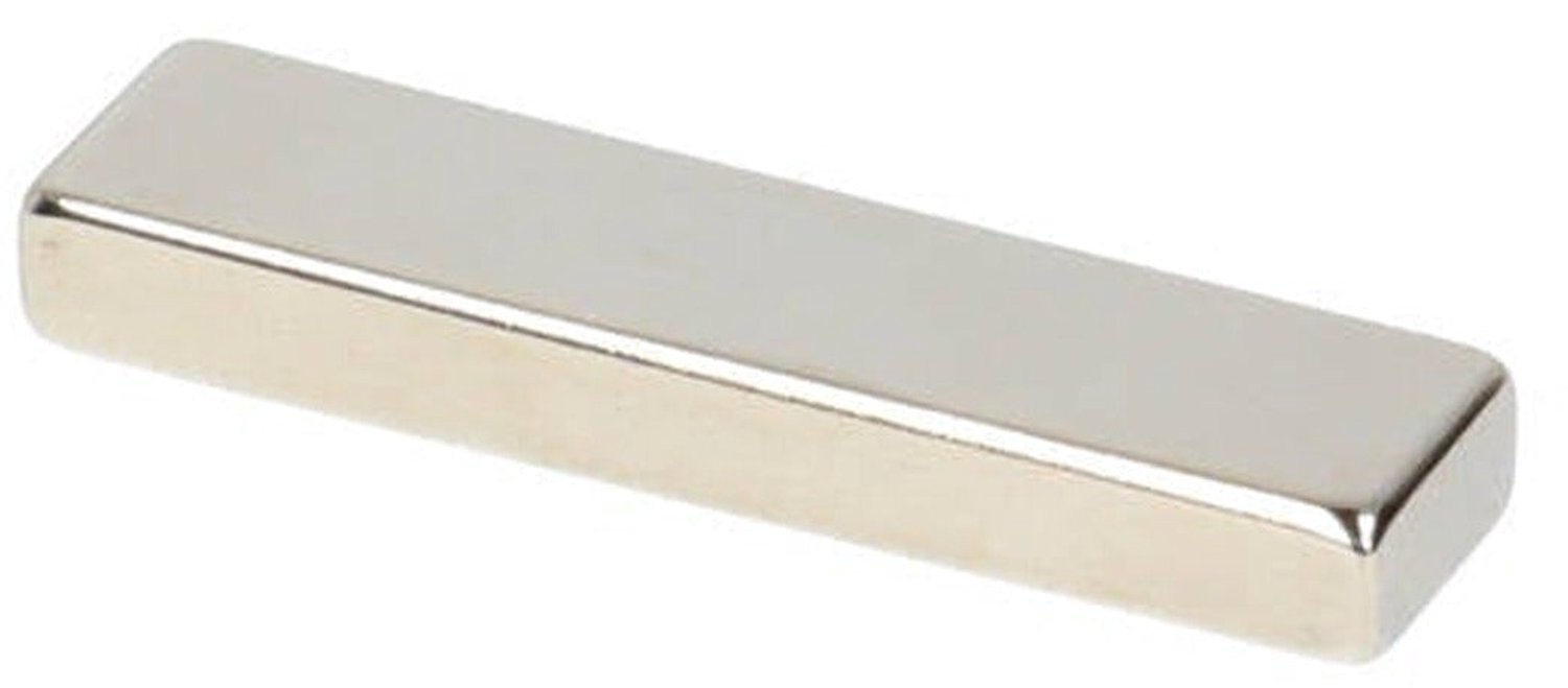 Neodymium Blokmagneet 40 x 10 x 5 mm N50 NiCuNi – 4 stuks