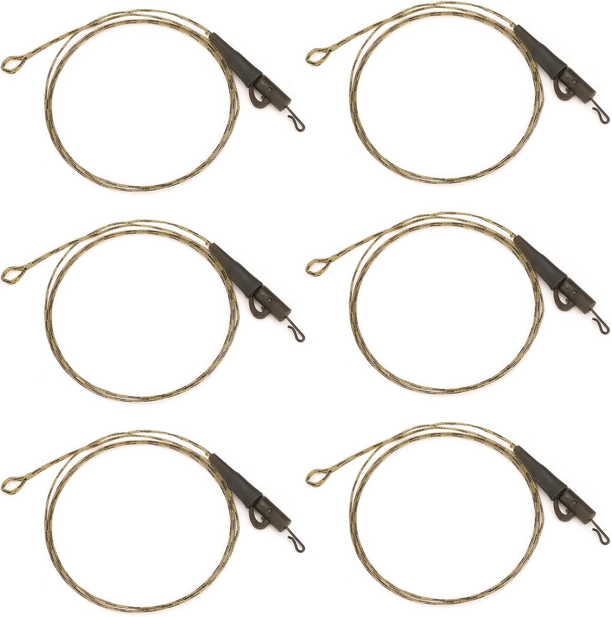 6 stuks visaccessoires, karperaccessoires, 70 cm, 20 kg, Leadcore karper
