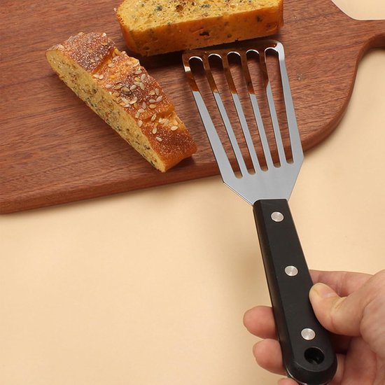 Visspatel van roestvrij staal, keukengerei, corrosiebestendig, opengewerkte spatel, voor pannenkoeken, eieren en visfilets — afbeelding 3