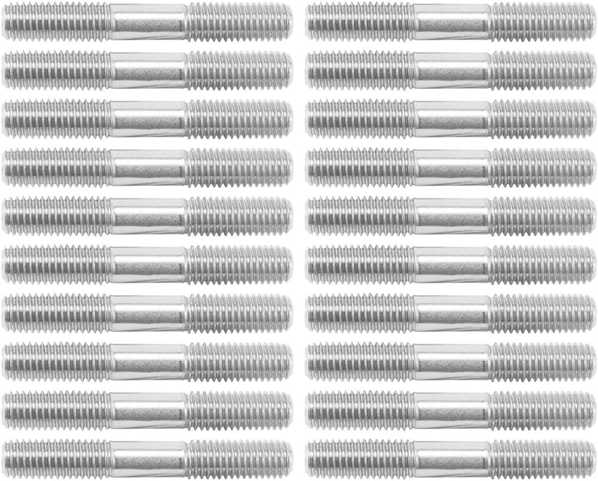 20 PCs Roestvrij staal Dubbele Headed Schroefbout, M5x90mm Dubbele Ended Stud Schroeven voor Huisonderhoud, M5x90mm