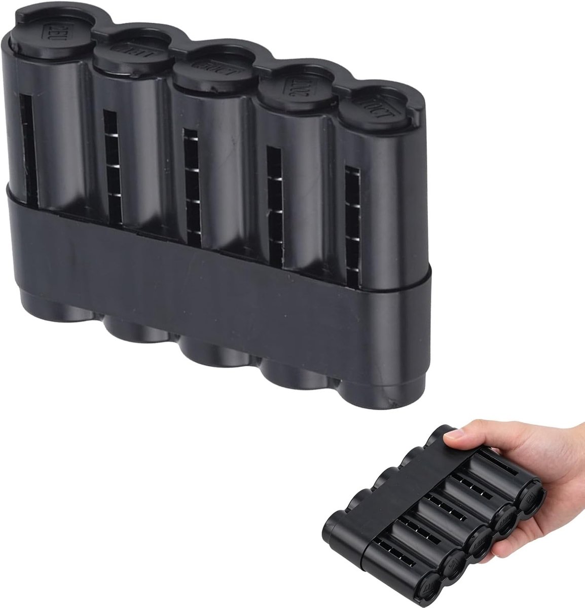 Muntdoos met 5 vakken voor euromunten, voor kassa, portemonnee, robuuste kunststof, voor chauffeurs, compact, 13 × 8,3 × 3,4 cm