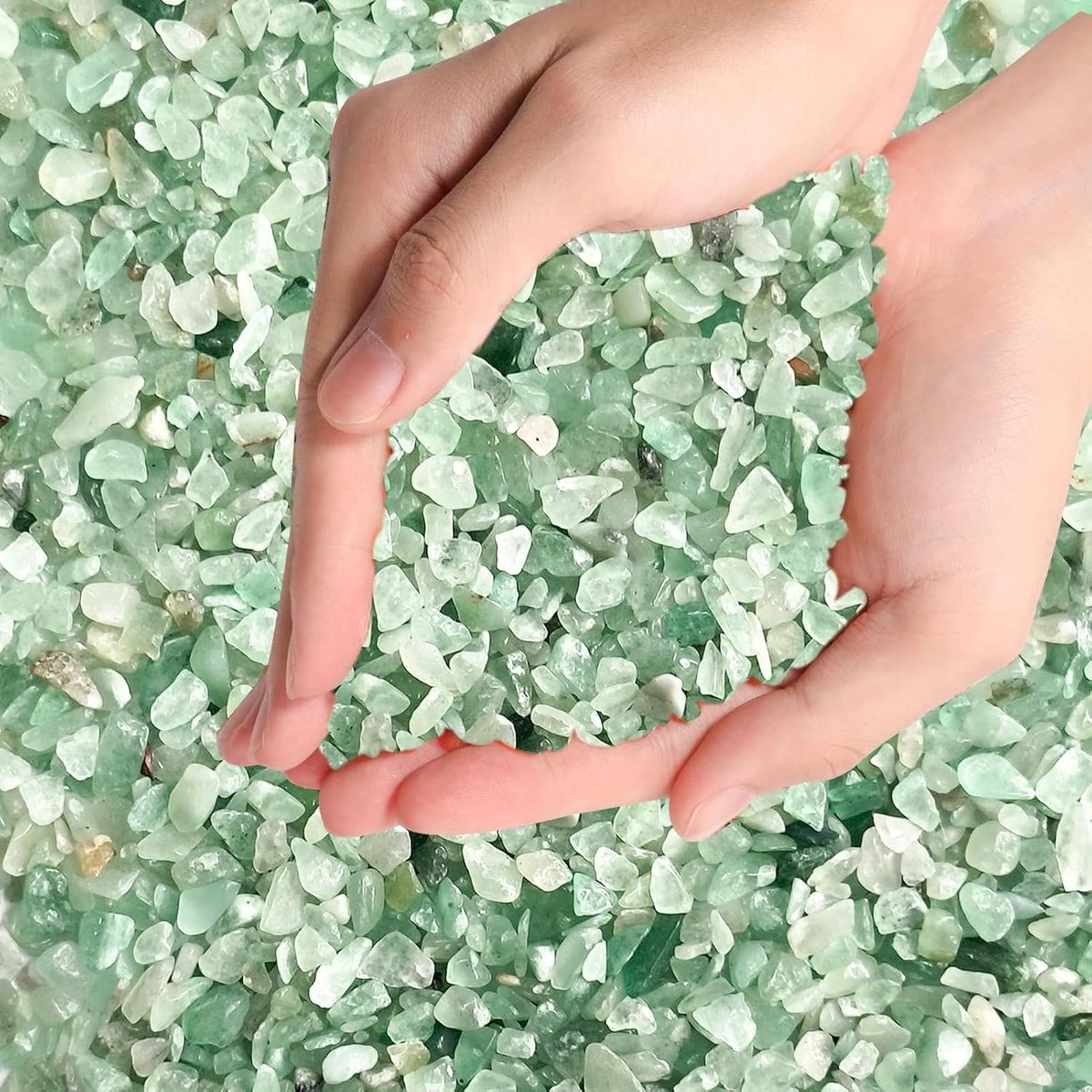 Grind, 100 g jade kiezels fluoriet getrommeld grind onregelmatig gevormde natuurlijke kwartsstenen voor vazen vulmiddel, tuin en aquarium decoratie (groene kwarts)