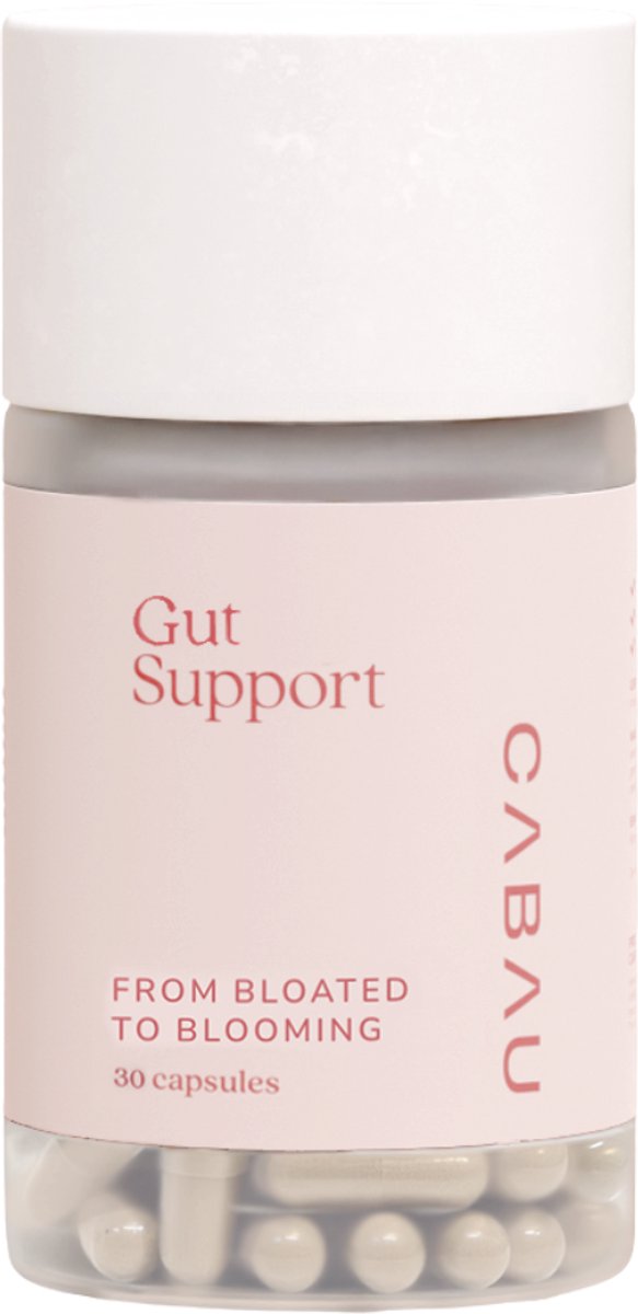 Cabau - Gut Support - Biotica- & Prebiotica Supplementen - Calcium & Plantenextracten - Ondersteunt Spijsvertering & Darmbalans - 30 Capsules