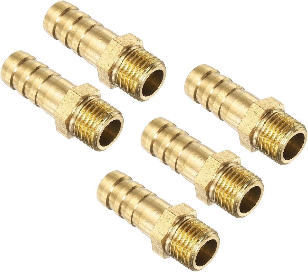 Hose connectors M12-1.25 - Messing - 5 stuks - Voor water en brandstof - ShopVlot