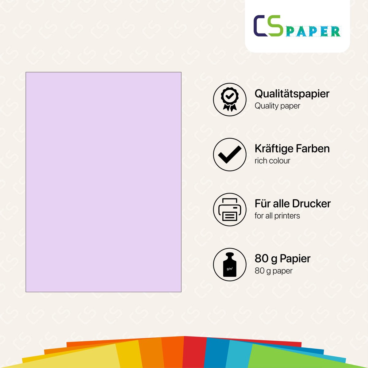 50 vellen kwaliteitspapier/kleurpapier/kopieerpapier A4 LAVENDEL 80 g/m2 Coloraction - ShopVlot