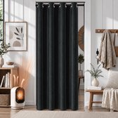 Lapamax Fluwelen gordijinen Kant-en-Klaar met Ringen - Zacht Deurgordijn Verduisterende 50%-70% - Privacy Scheidingsgordijn voor Woonkamer, Trapgat en Keuken - Zwart - 107 x 203 cm (B x H) - 1 Stuk