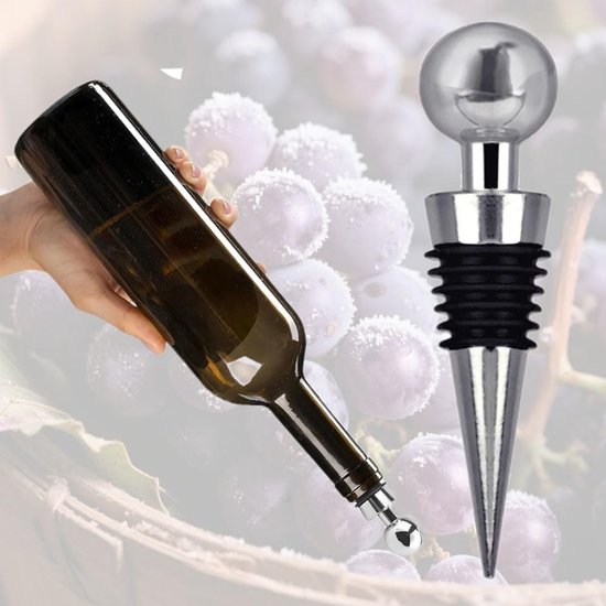 Herbruikbare Wijnfles Stopper Set van 3, Perfect voor Champagne, Prosecco en Bier, Gemaakt van Duurzaam Zinklegering — afbeelding 3