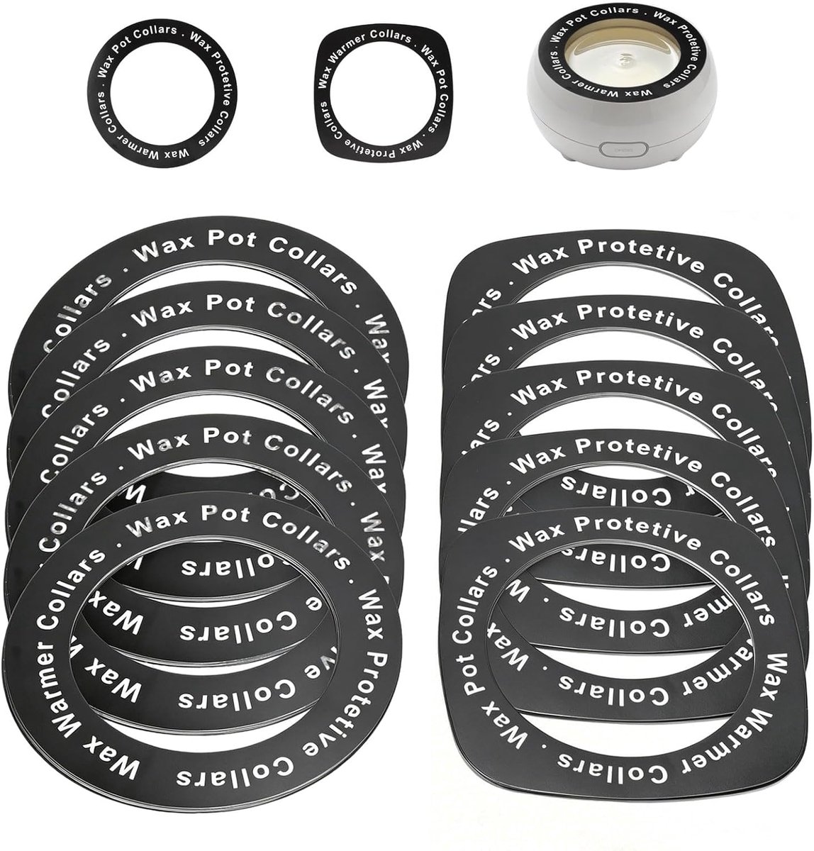 Warmer Halsbanden, Universele Wax Bescherming Ringen voor Wax Heater Pot Warmer Waxing Machine (50st Rond + 50st Quadrate)