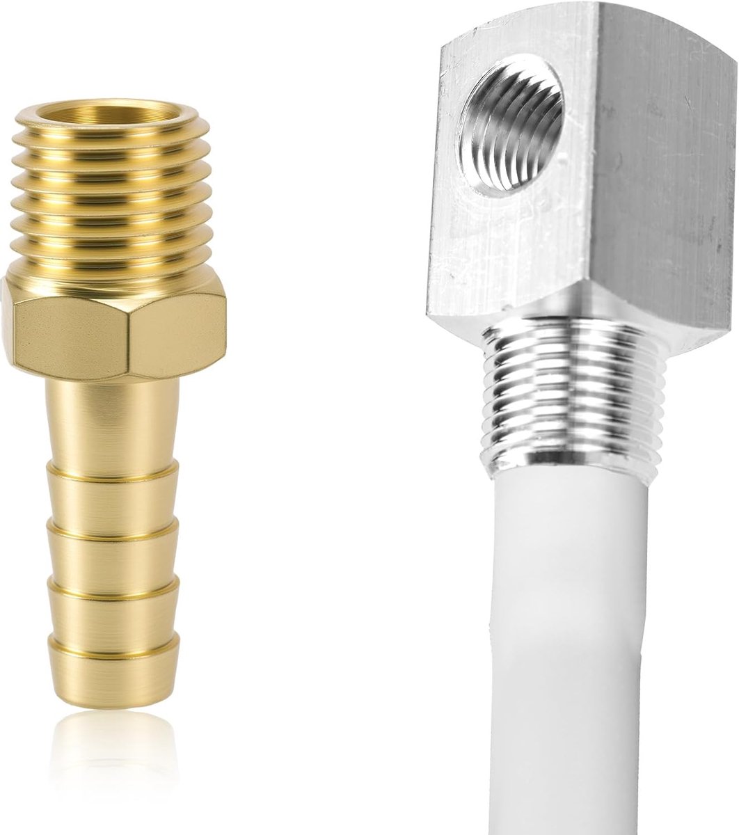 12" Brandstoftank-Aanzuigbuis, Polyethyleen Brandstofaanzuigbuis met Messing Haakconnector voor Standaard Bootgastank Vervangt Onderdeel 7-0948