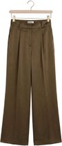 DANTE6 Jules Bold Satin Smart Pants Broeken Dames - Olijf - Maat 38