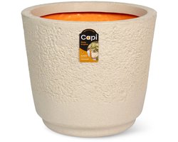 Capi Europe - Bloempot egg Beach NL - 49x44 - Kiezel - Bloempot voor binnen en buiten - Levenslang garantie - Breukbestendig - 100% Recyclebaar - CO2 Neutraal geproduceerd - KBEPE1213