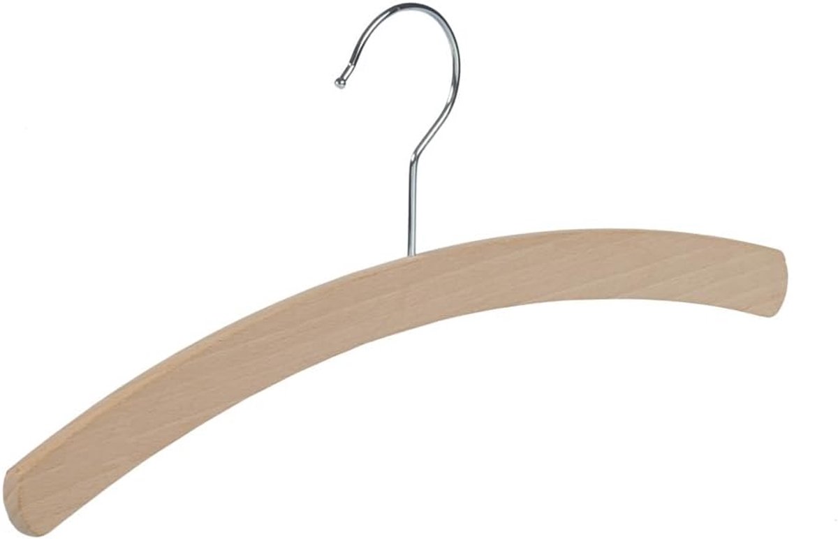 Kleerhanger, Blousehanger, set van 40 Stuks, Beukenhout, Naturel, Gelakt, Blouse, Shirt, Overhemd, Jas, 360° Draaibare Haak, 26 cm (1509_0/26_59_M/40)