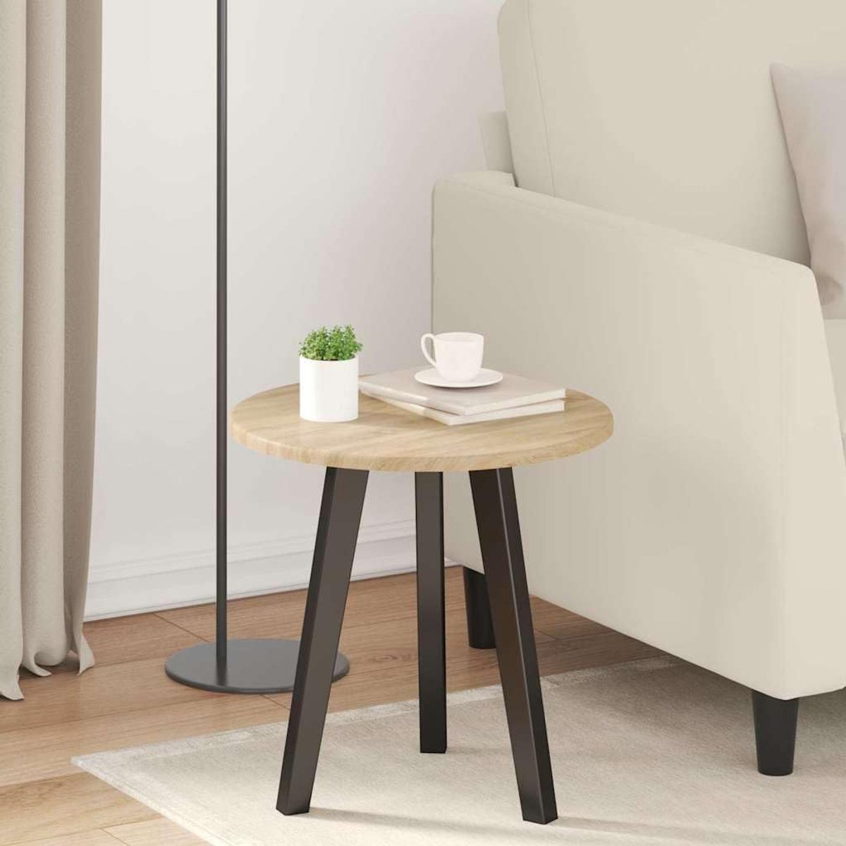 Minimalistisch tafelblad van houtmateriaal, Ø 40 x 1,5 cm, voor moderne buitenruimtes, eenvoudige elegantie voor tuin en terras, weerbestendig en duurzaam oppervlak,