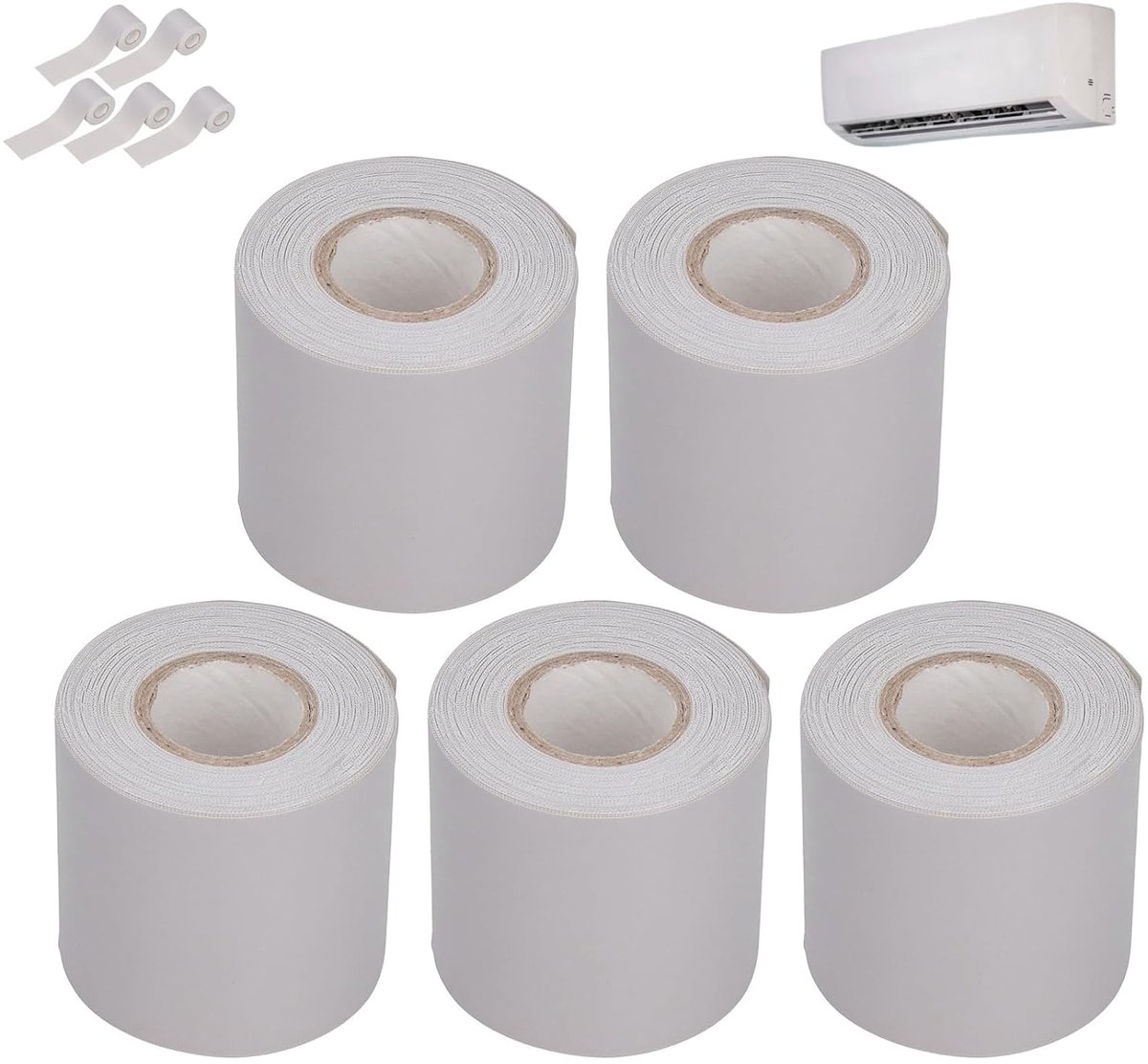 Isolatietape voor airconditioningsleidingen, 5 rollen waterdichte pvc-beschermingstape 6 cm, corrosiebestendige ommantelingstape voor buitenleidingen en sanitair
