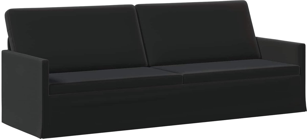 vidaXL 3-zits - sofa - Zwart - 220 - x - 81 - x - 82 - cm - fluweel