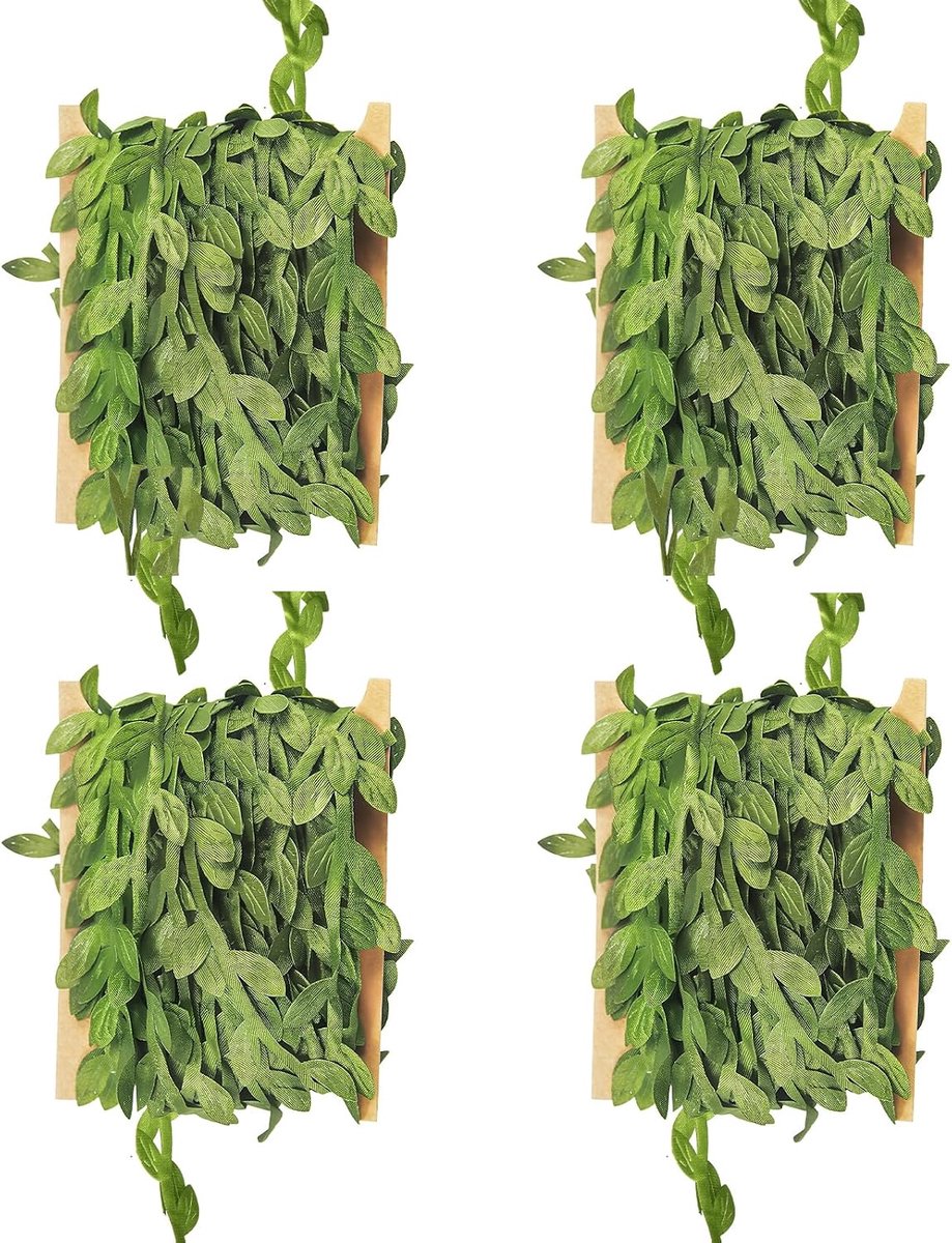 4 rollen kunstwijnstokband, 40 m groene plantenband, wijnstokken, kunstmatige wijnstokken, kunstbladeren, veelzijdige kunst klimop, knutselslinger voor doe-het-zelf, bruiloft, feest, woondecoratie