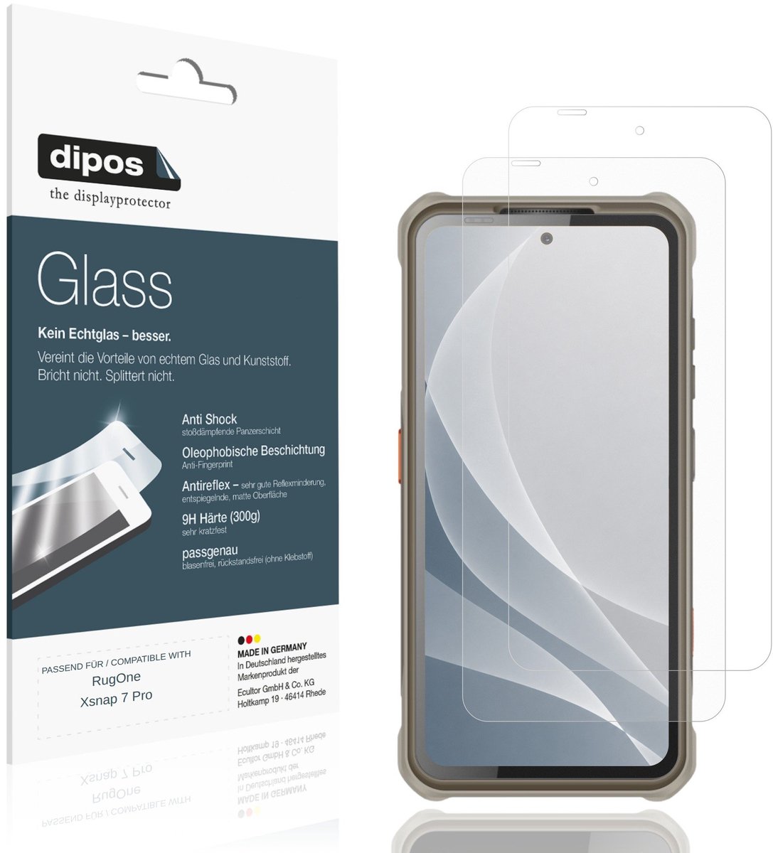 dipos – 2x Matte Pantserfolie geschikt voor RugOne Xsnap 7 Pro | 9H Screenprotector