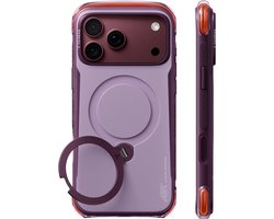 TORRAS Hoesje Geschikt voor Apple iPhone 18 Pro Max | Ostand Q3 Air Pro | Compatibel met MagSafe / Qi2 | Back Cover met Magneet | 360° Draaibare Ring Standaard | Paars