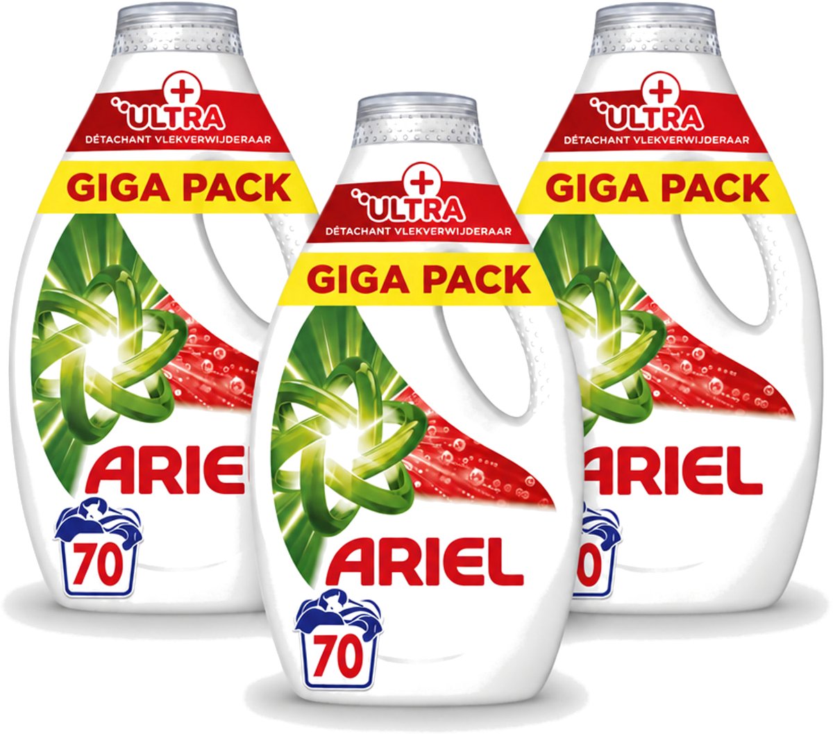 3 x Ariel – Vloeibaar Wasmiddel – Ultra Vlekverwijderaar – 3150 ml – 70 wasbeurten - Voordeelverpakking - 3 stuks