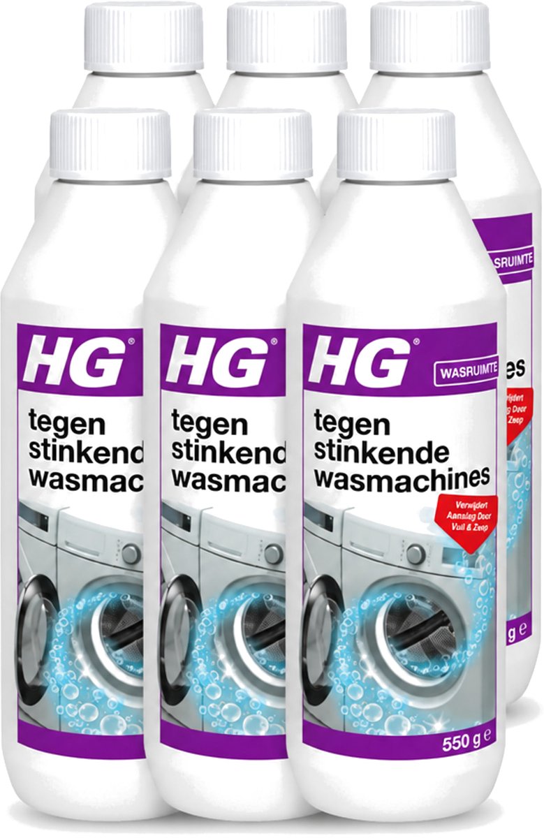 6 x HG - Tegen Stinkende Was - Verwijdert Aanslag Door Vuil & Zeep - 550 g - Voordeelverpakking - 6 stuks