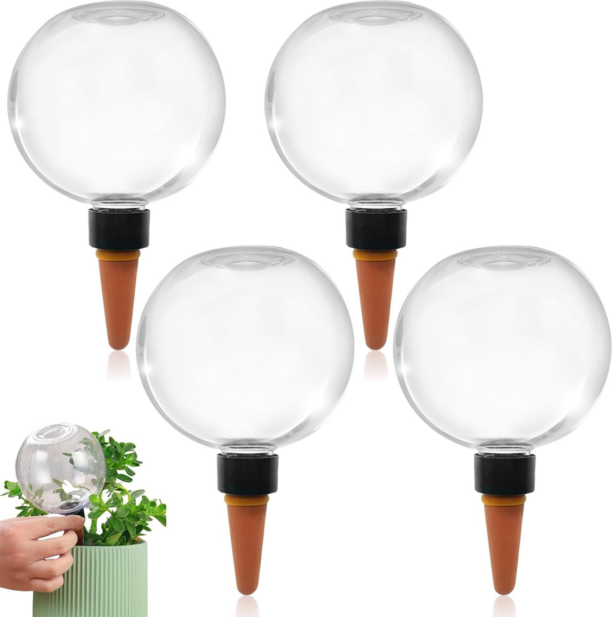 SnelShoppen - 4 Stuks Waterballen voor Planten, Zelfbewatering, Automatische Irrigatieballen, Waterdispenser voor Kamer, Balkon en Tuinplanten