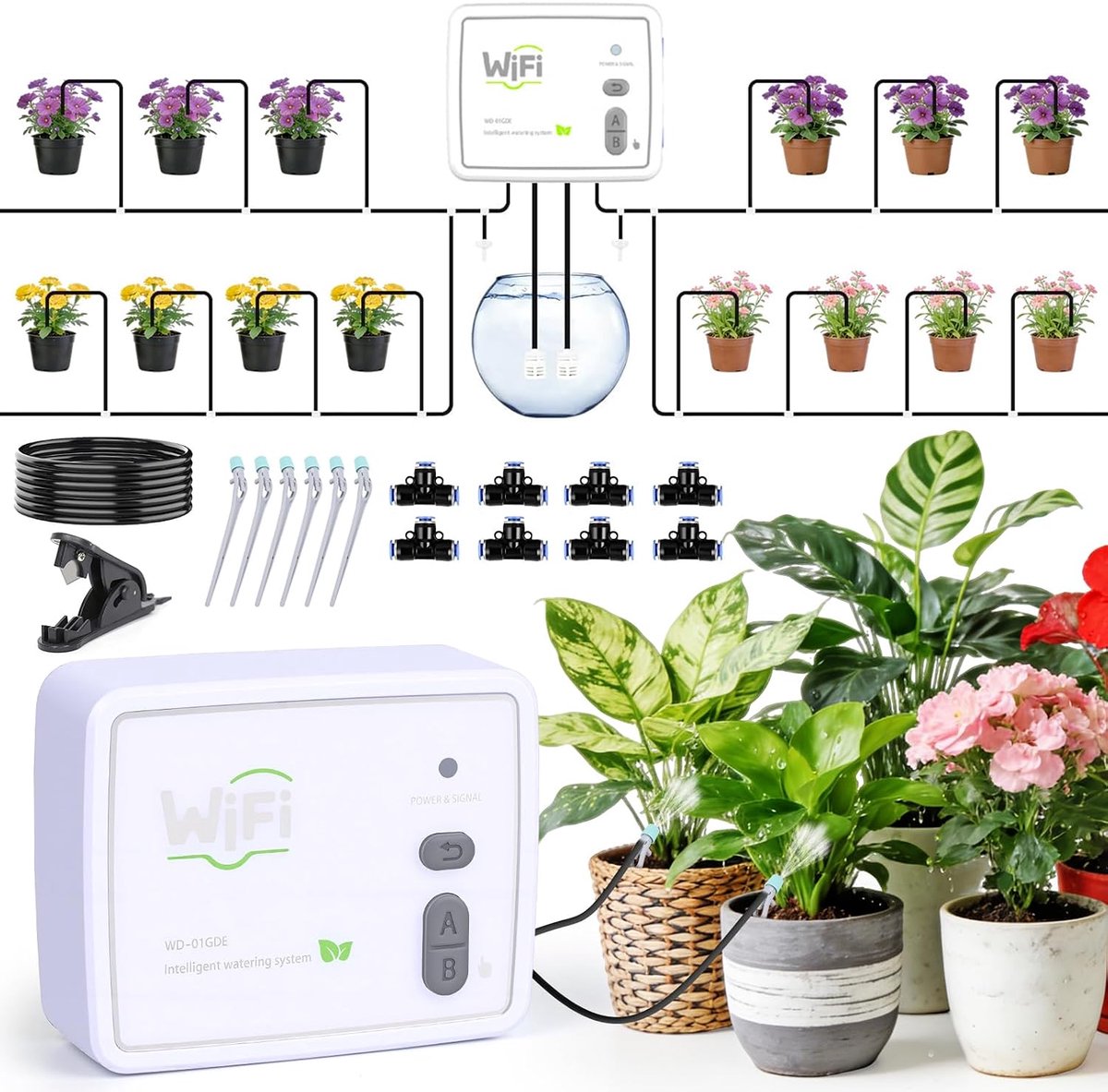Automatisch wifi-irrigatiesysteem - 15 m slang - handmatige en intelligente modus - ShopVlot