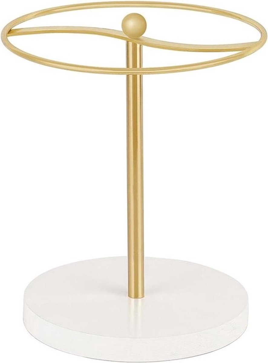 Brillenorganizer - Display voor zonnebrillen - Brillen presenteren - Rond metalen dienblad - 13.9 x 16 x 19.5 cm - Goud