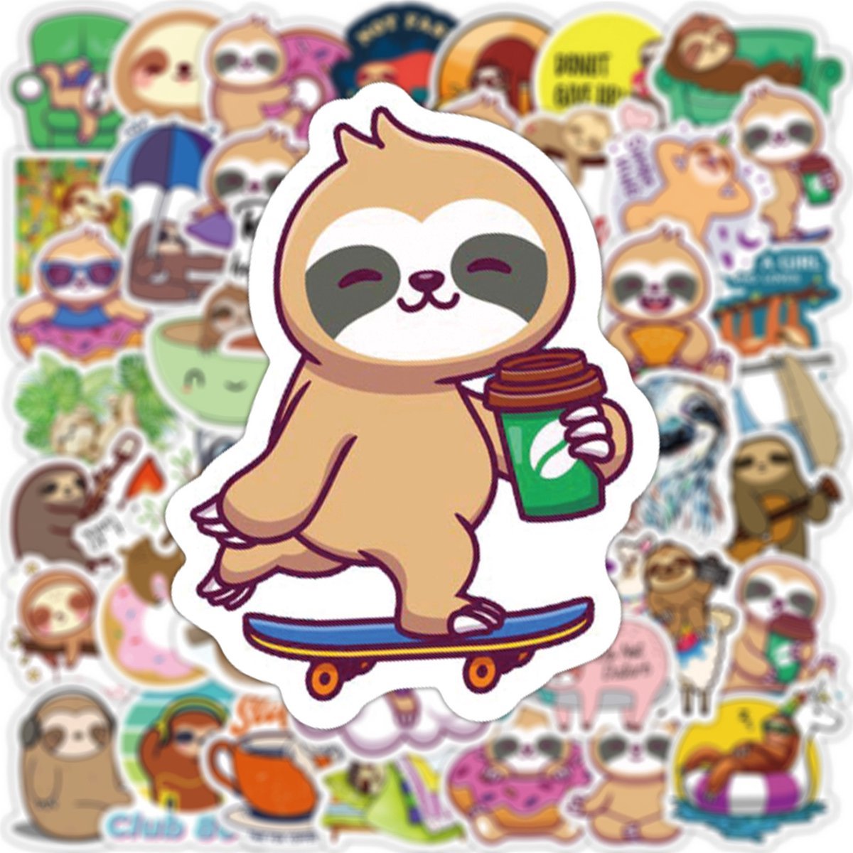 Okado Luiaard Stickers - 50 Stuks - Vinyl - Laptopstickers - Mix