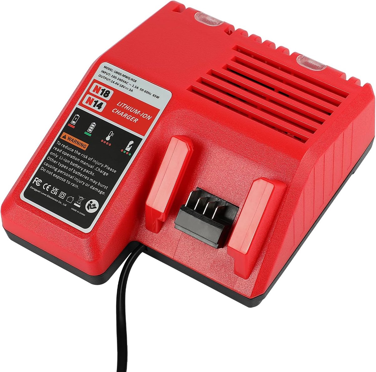 ASUNCELL 3A M18 Charger for Milwaukee 18 V Battery, 14.4 V 18 V Fast Charger, Replacement Charger with LED Display (18 - ShopVlot