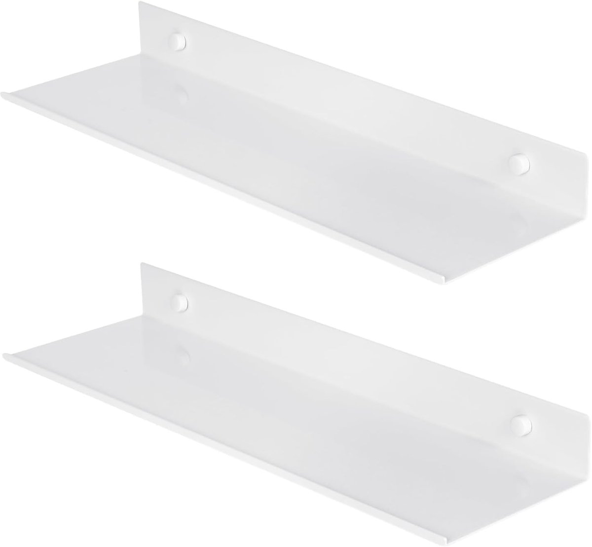 40 cm, doucheplank van wit metaal, zwevend wandrek, 2 stuks, wandplanken voor boeken, kruidenpotjes, dvd, badkamer, keuken, woonkamer