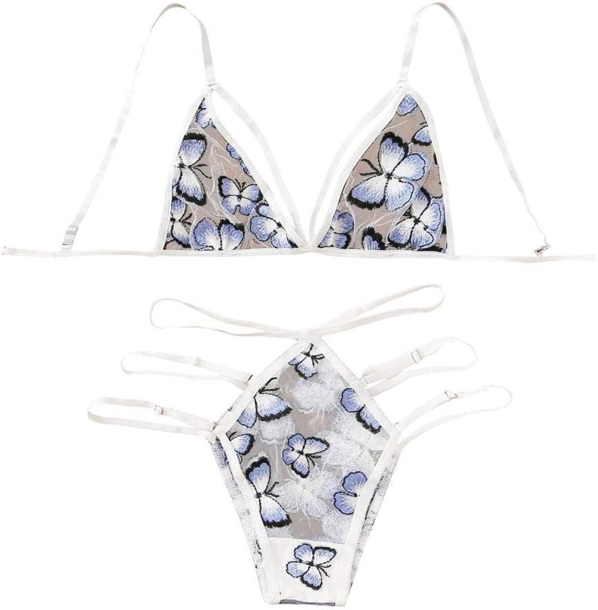 Dameskleding 2 ST Borduurwerk Sexy Lingerie Vrouwen G-String Verleiding Kanten Beha Bandage Nachtkleding Erotische Dames Lingerie Set