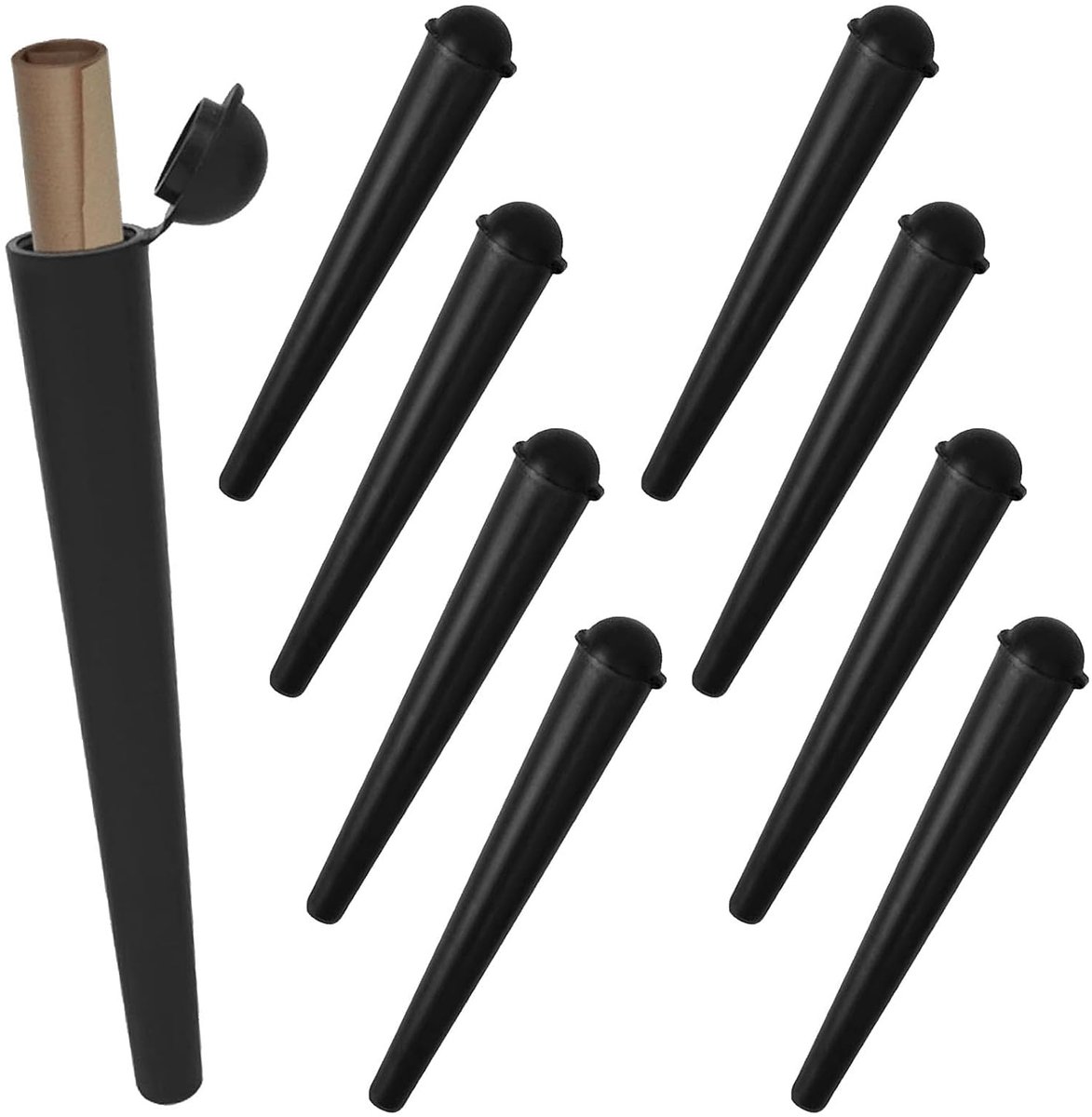 Hoesjes, joint tube, joint case, joint box, zegel, draagbaar met deksel, joint container, joint huls, transporthoes, plastic joint hoezen voor papier en kleine onderdelen - zwart, 120 mm lang
