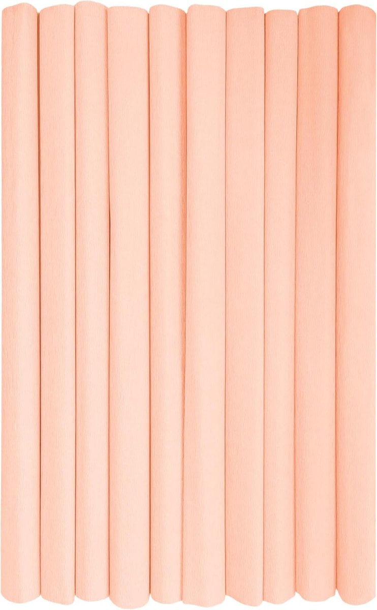 Crêpepapier rollen voor kinderen, doe-het-zelf en decoraties - Pack van 10 rollen (50cm x 200cm, 28g/m2) - 35 pastel perzik oranje