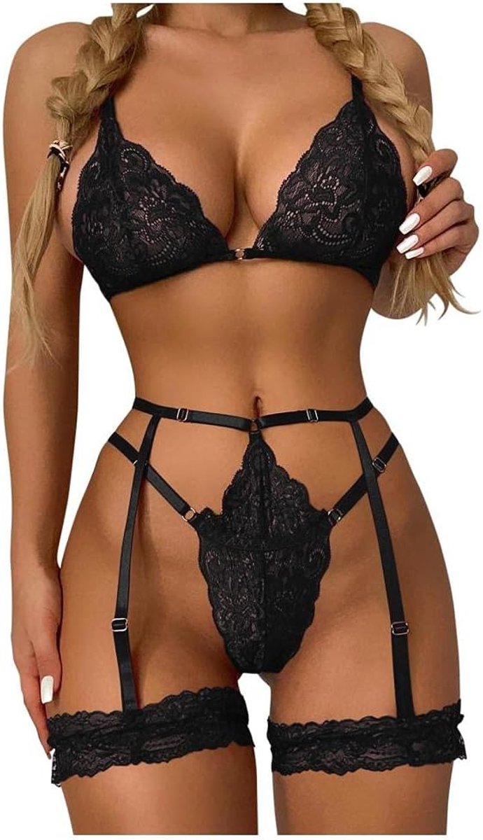 Vrouwen Lace Lingerie V-hals Beha Thongs Ondergoed Sexy Kostuums Set