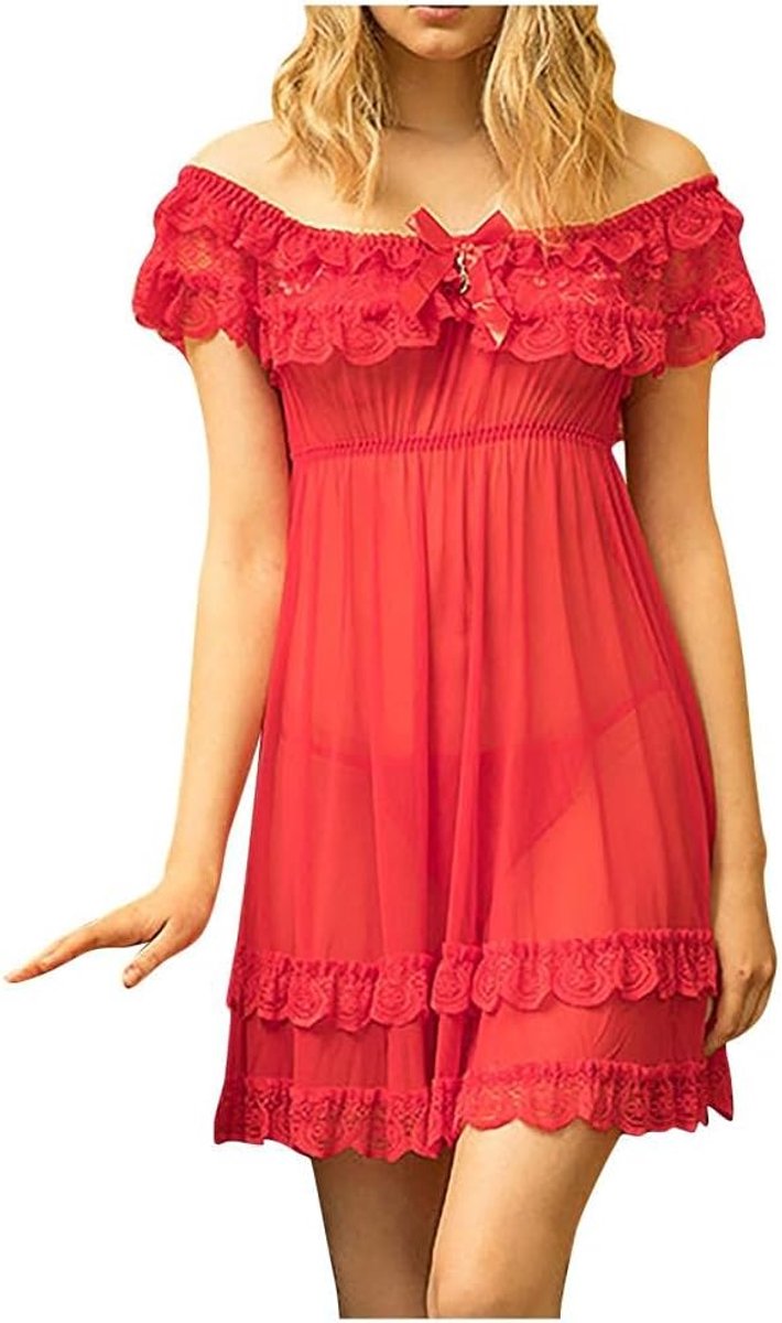 Dameskleding Dames Sexy Kanten Sling Lingerie Nachtkleding Sexy Nachtkleding S-2XL-B_XL