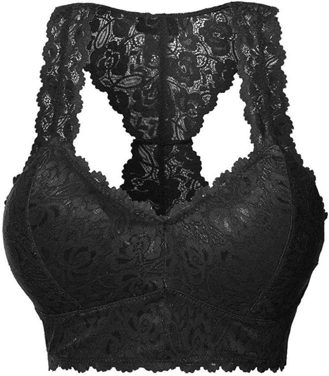Dameskleding Dames Kanten Lingerie Sexy V-hals Ondergoed Dames Sexy Nachtkleding Dame V-hals-Black_S