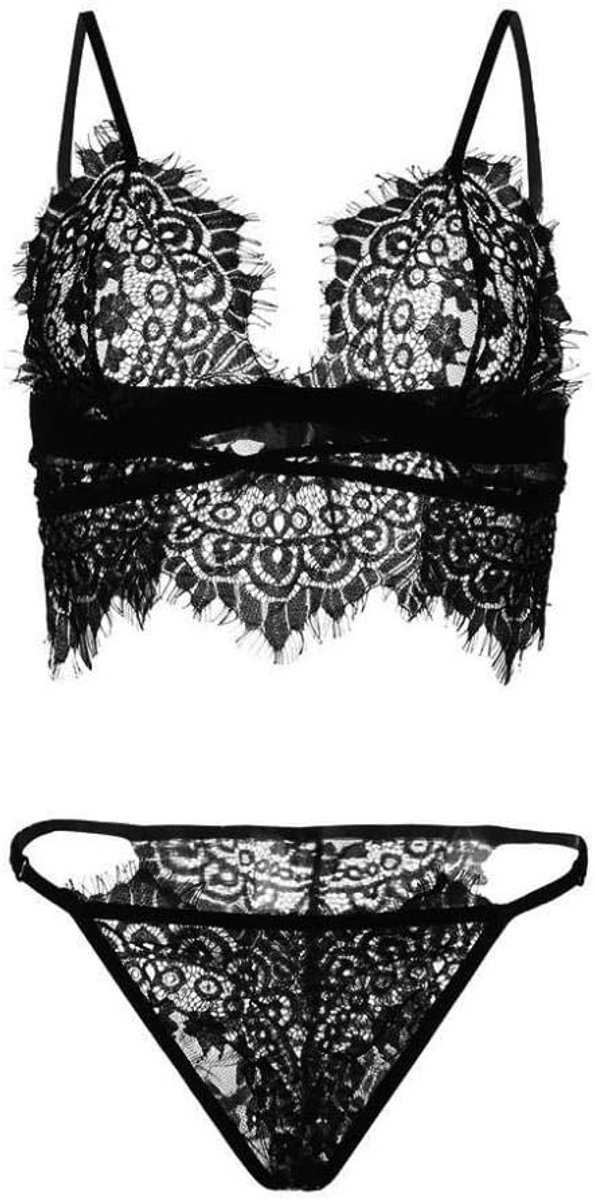 Lingerie Dameslingerie Sexy set kanten Kimono nachtkledingSexy Lingerie Sets Borduurwerk Beha Naadloze Kanten Beha + G-String Set Ondergoed Set Vrouwen Bh Set Erotische Lngerie