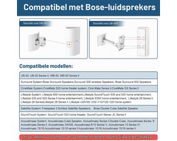 (2 stuks) Luidspreker beugel wandbevestiging en plafondbevestiging voor Bose UB-20, UB-20 Series II, WB-50 II, Lifestyle serie, Soundtouch serie, hoek verstelbare luidspreker wandbevestiging - wit